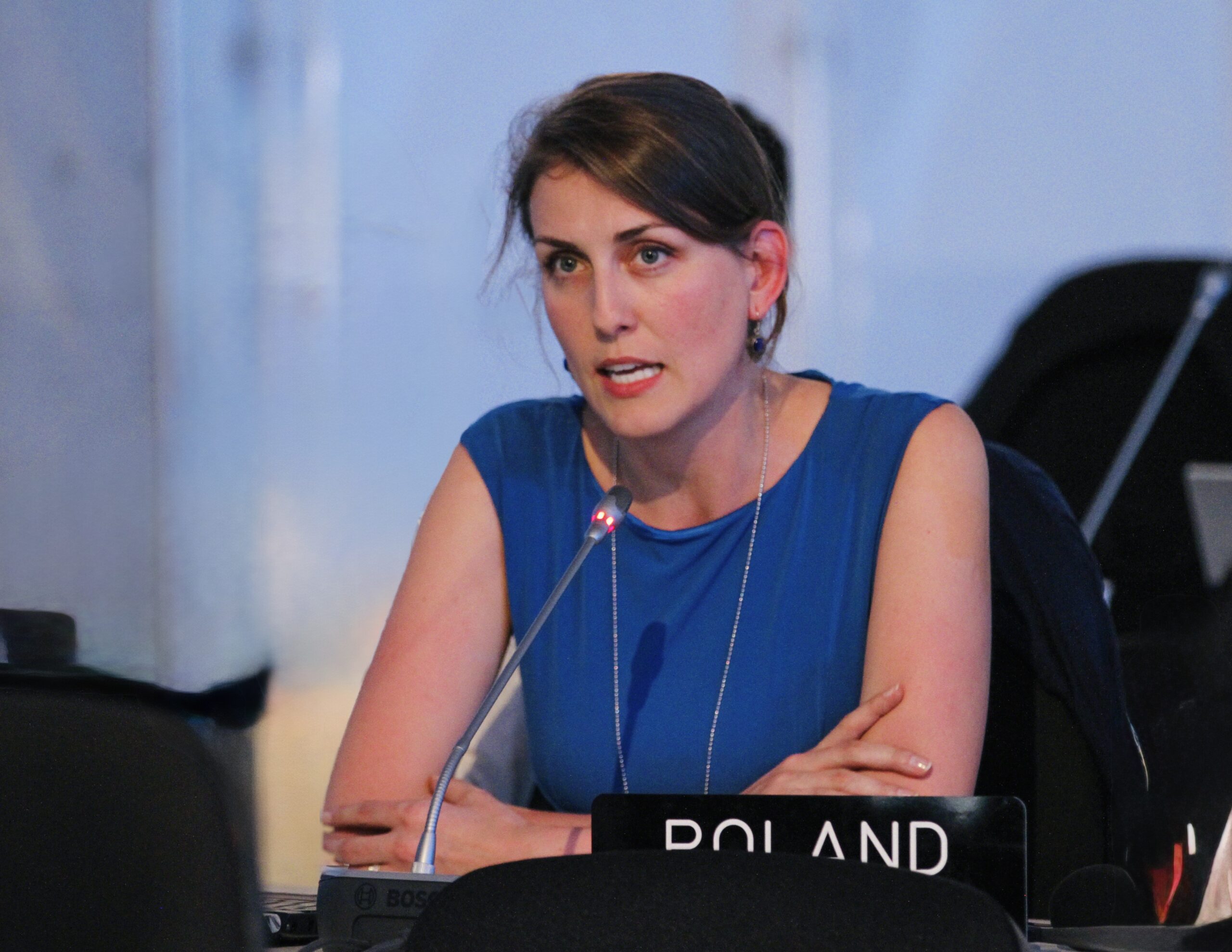 Katarzyna Snyder podczas negocjacji klimatycznych jako szefowa polskiej delegacji, materiały prywatne